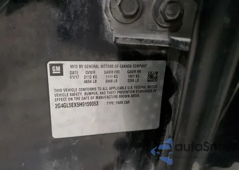 2017 Buick Regal Sport Touring из США, поврежденный, VIN 2G4GL5EX5H9159053